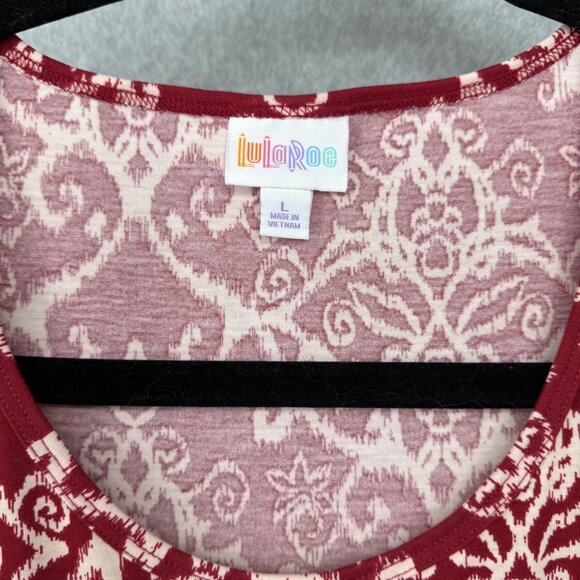 LulaRoe Womens Perfect T Shirt LOT of 2 Size L Floral Geo Print Black Red NEW - Picture 7 of 14